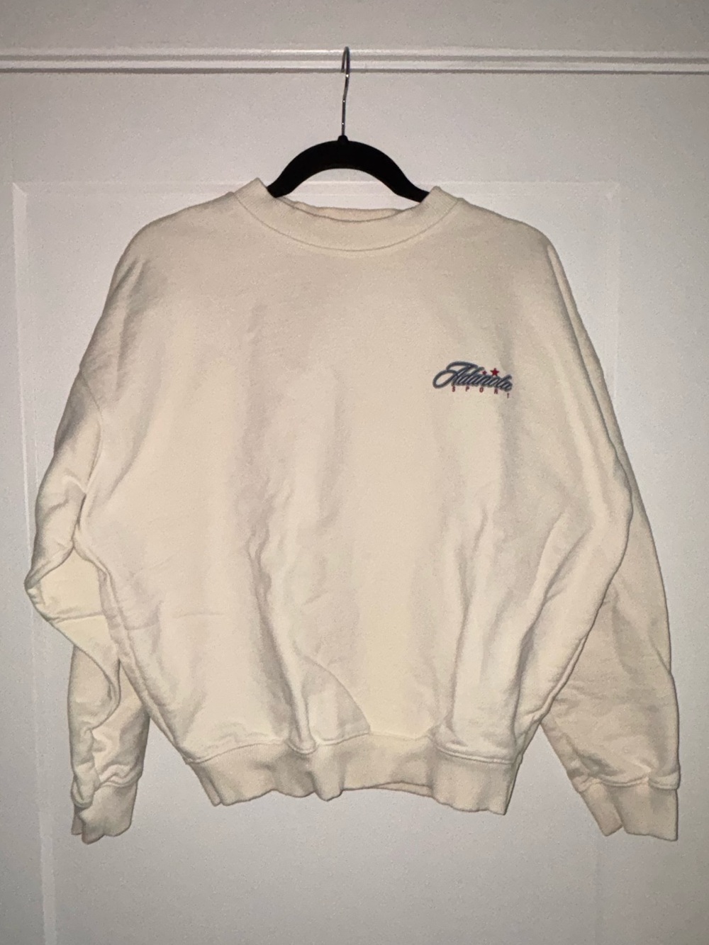 Adanola Varsity Collegiate Oversized Sweatshirt - Marshmallow White - Picture 5 of 5